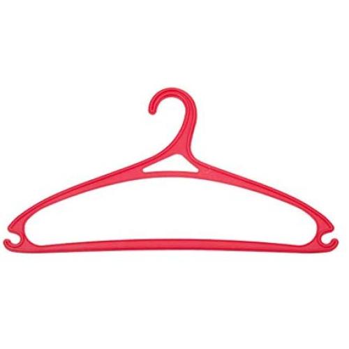 SAASNY Plastic Hangers,18 Red 41.5cm Plastic All Purpose Clothes Garment Coat Hangers Space Saving with Non-Slip Trouser Bar,Ideal for Home and Shops - Space Saving Solution