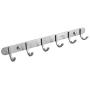 Coat Hook Rack Brushed Nickel - Sagmoc 16-Inch Coat&Towel Hook Rail Wall Mounted with 6 Hooks, Durable Wall Hangers for Bedroom, Bathroom, Foyer, Hallway (SUS304 Stainless Steel)
