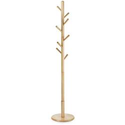 XuYuanjiaShop Free Standing Coat Rack Solid Wood Coat Rack Indoor Bedroom Office Hanger Multi-Hook Drying Clothes Rack Entryway Coat Hanger Stand