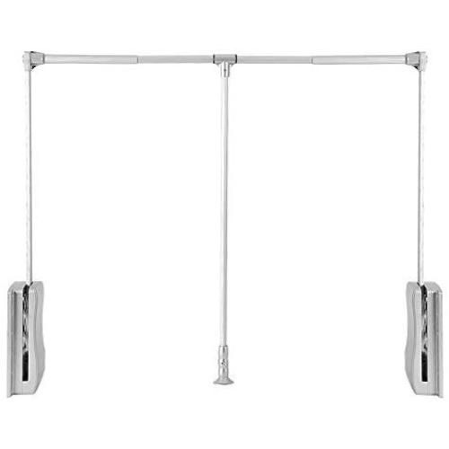 Nisorpa Pull Down Wardrobe Rail Lift Collapsible Closet Rod Aluminium Retractable Wardrobe Lift Hanger Organizer Storage System Soft Return Space Saving 35-48inch Weight Capacity 20KG/45lbs