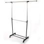 KepooMan Garment Rack Portable Collapsible Clothes Hanging Rack Rolling Garment Hanger Adjustable Hanger Rail Clothing Rack Shelf with Lockable Wheels -Silver