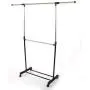 KepooMan Garment Rack Portable Collapsible Clothes Hanging Rack Rolling Garment Hanger Adjustable Hanger Rail Clothing Rack Shelf with Lockable Wheels -Silver
