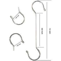 DINGEE 6 inch Long S Hooks Heavy Duty Non-Slip Vinyl Coated (6 Pack) Black  Metal Steel Large S Hooks for Hanging Plants Closet Rod Jeans Plants  Jewelry Kitchen Pot Pan Cups Towels