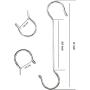 DINGEE 12 inch 6 Pack Extra Large S Hooks Heavy Duty Rubber end ,Plant Hanging Hooks Long S Shaped Extension Hooks,Metal Hanging S Hooks for Plants,Patio,Indoor Outdoor,Closet,Bikes,