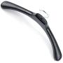 HANGERWORLD 5 Black 19.7inch Plastic Coat Jacket Clothes Garment Top Hangers 1.96inch Wide Broad Shoulder Support