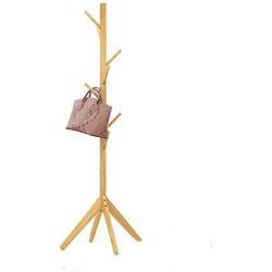 WG European Hanger Solid Wood Floor Clothes Rack Bedroom Hanger Office Hanger,Yellow