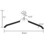 JS HANGER Coat Hangers, Metal Suit Hangers with Non-Slip Foam Coating, Space Saving Add On Hooks - Black, Set of 10