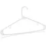 ZENSTYLE 100 Pack Standard Size White Plastic Hangers for Clothes Lightweight Space Saving Tubular Clothing Hangers