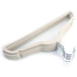 Yuucin 10pcs 450.524.5 Plastic Flocking Clothes Hangers INon Slip & Space-Saving vory White