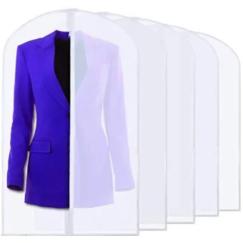 Plixio 40" Clear Plastic Hanging Garment Bags for Clothes Storage - Suits, Dresses & Clothing Bags - (5 Pack) Plixio 40" Clear Plastic Hanging Garment Bags for Clothes Storage - Suits, Dresses & Clothing Bags - (5 Pack)