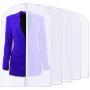 Plixio 40" Clear Plastic Hanging Garment Bags for Clothes Storage - Suits, Dresses & Clothing Bags - (5 Pack)