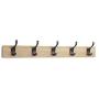 AmazonBasics Wall Mounted Coat Rack, 5 Modern Hooks, Natural