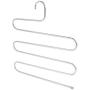 5pcs Stainless Steel Clothes Hanger Multifunction S-Type 5 Layers Pants Trousers Clothing Hanging Rack Closet Belt Holder Organizer