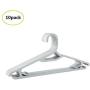 Nutteri 10/20 Pack Plastic Hangers, Plastic Clothes Hangers,Ideal for Everyday Standard Use, Clothing Hangers (Grey, 10)