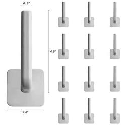 Large Wall Hooks Heavy Duty 12pack Often Used in The Kitchen Bathroom Bedroom,White 15lb Self Adhesive Hooks Universal Hooks Utility Hooks for Hanging Coats Towels Cups Keys Almost Anything…