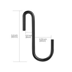 HiGift 10 Pack Heavy Duty S Hooks Black S Shaped Hooks Hanging Hangers Hooks for Hanging Pot-Bakers Rack Hooks Wire Shelf Hooks Kitchen, Bathroom, Bedroom, Office, Pan, Pot, Bag, Plants,Jewelries