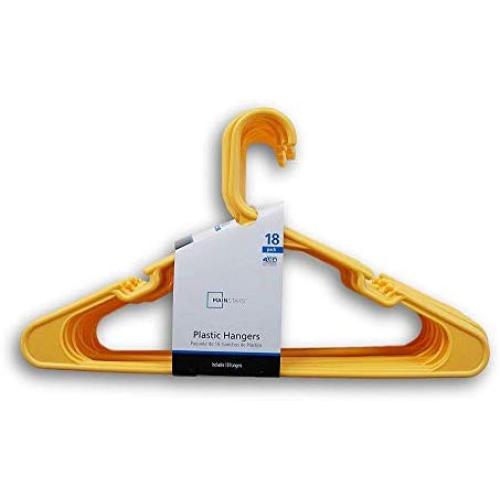 MS Mainstays Plastic Adult Hangers - Scoreboard Yellow - 18 Count MS Mainstays Plastic Adult Hangers - Scoreboard Yellow - 18 Count