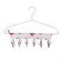 Strnek Cloth Hanger Clothespin Bathroom Racks Socks Drying Hanger Travel Portable Folding Clothes Clips Hanger Clothing Holding Ties(White)
