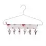 Strnek Cloth Hanger Clothespin Bathroom Racks Socks Drying Hanger Travel Portable Folding Clothes Clips Hanger Clothing Holding Ties(White)