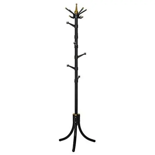 Pentaero 45x45x178cm Coat Rack, European Style Fashion Hanger, Bedroom Home Floor Creative Clothes Rack, Coat Rack Purse Rack Hall Tree with 14 Rotating Plastic Hooks Entryway Hat Rack (Black)