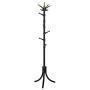 Coat Rack, Metal Frame Coat Tree,Free Standing Entryway Hat Coat Jacket Holder,Clothes Hanger with Base Stand Purse Rack Hall with 14 Rotating Plastic Hooks [Shipped from The US] (Black)