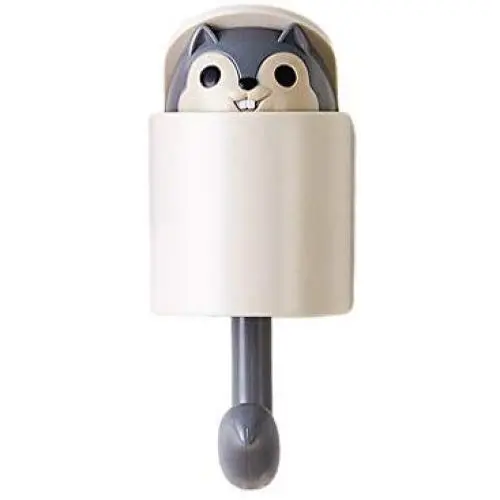 DOITOOL Cartoon Squirrel Wall Plug Hook Hanging Key Hook Wall Clothes Hanger for Kitchen Bathroom Coat Hat (Grey) DOITOOL Cartoon Squirrel Wall Plug Hook Hanging Key Hook Wall Clothes Hanger for Kitchen Bathroom Coat Hat (Grey)