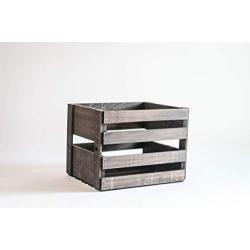 DarlaStudio 66 Vintage Stained Vinyl Record Holder Wood Crate