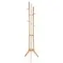 Kasenxet Bamboo Tree Garment Clothes Coat Hat Umbrella Portable Hanger Stand Rack with 3-Tier Storage Shelves and Hooks