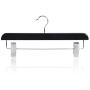 HANGERWORLD 5 Black Wooden 14.2inch Straight Adjustable Clip Coat Clothes Garment Hangers HANGERWORLD 5 Black Wooden 14.2inch Straight Adjustable Clip Coat Clothes Garment Hangers