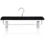 HANGERWORLD 5 Black Wooden 14.2inch Straight Adjustable Clip Coat Clothes Garment Hangers
