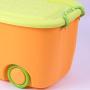 Stackable Toy Storage Boxes with Wheels, Set of Small and Large, Orange