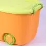 Stackable Toy Storage Boxes with Wheels, Set of Small and Large, Orange Stackable Toy Storage Boxes with Wheels, Set of Small and Large, Orange