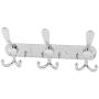 uxcell Stainless Steel Family 3 Hooks Design Wall Door Hanger Clothes Holder Hat Rack