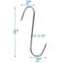 RJWKAZ Meat Hooks S Hooks Stainless Steel Poultry Hook BBQ Grill Cooking Smoker Hook Tool (5 Inch-6 Pack) RJWKAZ Meat Hooks S Hooks Stainless Steel Poultry Hook BBQ Grill Cooking Smoker Hook Tool (5 Inch-6 Pack)