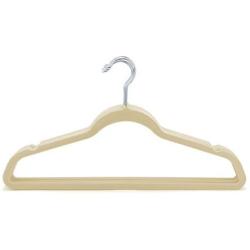 Jeronic 50 Pack Beige Velvet Hangers Clothes Hangers Velvet Hanger Clothing Hangers Clothes Hanger Suit Hanger Ultra Thin No Slip for Shirts, Suit