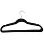 KIPB 20pcs Non-Slip Flocked Velvet Huggable Hangers Clothes Hangers Shirts Sweaters Dress Hanger Hook Drying Rack (Black)