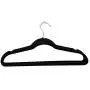 KIPB 20pcs Non-Slip Flocked Velvet Huggable Hangers Clothes Hangers Shirts Sweaters Dress Hanger Hook Drying Rack (Black)