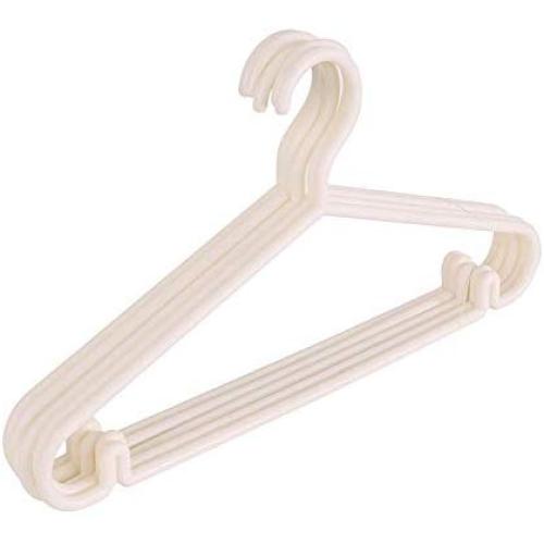 SAASNY Standard Plastic Hangers ? Pack of 20 ? Durable and Slim with Sleek Design ? White ? Non Slip & Space Saving Clothes Hangers for Drying and Storage