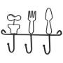 KITTENSXC 3 Hooks Iron Decorative Wall Hook Home Organized Hanging Keys Clothes Cups Craft Rack Holder (Fork Spoon) KITTENSXC 3 Hooks Iron Decorative Wall Hook Home Organized Hanging Keys Clothes Cups Craft Rack Holder (Fork Spoon)