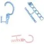 HHXD 5Pcs Portable Clothes Hanger Organizer,with Handles Save Space Storage Coat Hangers Fashion/Pink / 19.2 x 4.8cm