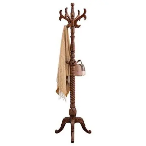 JUFU Coat Rack Coat Rack, Home Floor-Standing Wooden Hangers Bedroom Living Room Vertical Clothes hat Storage Rack, (Color : Walnut Color) JUFU Coat Rack Coat Rack, Home Floor-Standing Wooden Hangers Bedroom Living Room Vertical Clothes hat Storage Rack, (Color : Walnut Color)