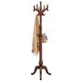JUFU Coat Rack Coat Rack, Home Floor-Standing Wooden Hangers Bedroom Living Room Vertical Clothes hat Storage Rack, (Color : Walnut Color)