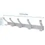 Wall Mounted Coat Rack - Coat Hook Rack Rail Hanger to Hang Coat Clothes, Hat, Towel, Key - Modern Heavy Duty 10 Hooks for Entryway, Kitchen, Bathroom, Door, Closet Room 2 Packs