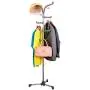 Baoyouni Standing Coat Rack Metal Entryway Hall Tree Hat Clothes Hanger Hooks Home Office Space Saver, Grey