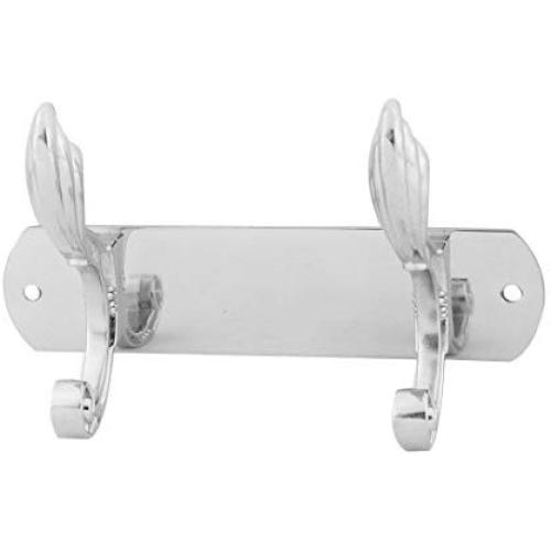 uxcell Stainless Steel Home 2 Hooks Wall Mounted Handbag Hat Clothes Holder Hanger Rack