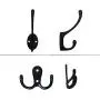 PietyDeko 15 Pieces Double Prong Robe Hook Cloth Hanger and 10 Pieces Heavy Duty Dual Coat Hooks Wall Mounted with Screws