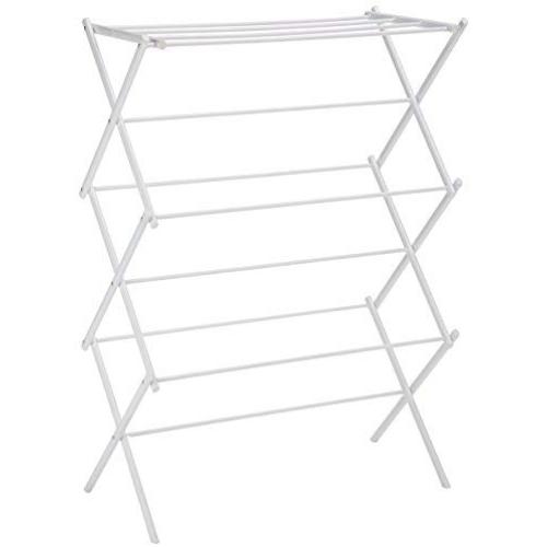 AmazonBasics Foldable Clothes Drying Laundry Rack - White