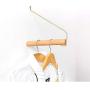 Wall Mounted Clothes Hanger Rack, Modern Home Wood and Brass Clothes Hook, Clothing Holder Closet Storage Organizer, Heavy Duty Drying Rack (Wooden, OneSize)