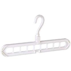 OcEaN Home & Living 2Pcs Clothes Hanger Stand 9 Hole Space Saver Towel Hook Closet Organizer Plastic Rack Storage, White