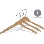 The Great American Hanger Company Wood Top Hanger, Boxes of 50 Space Saving 17 Inch Flat Wooden Hangers w/Natural Finish & Chrome Swivel Hook & Notches for Shirt Jacket or Dress